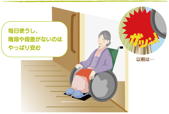 毎日使うし、 階段や段差がないのは やっぱり安心なの